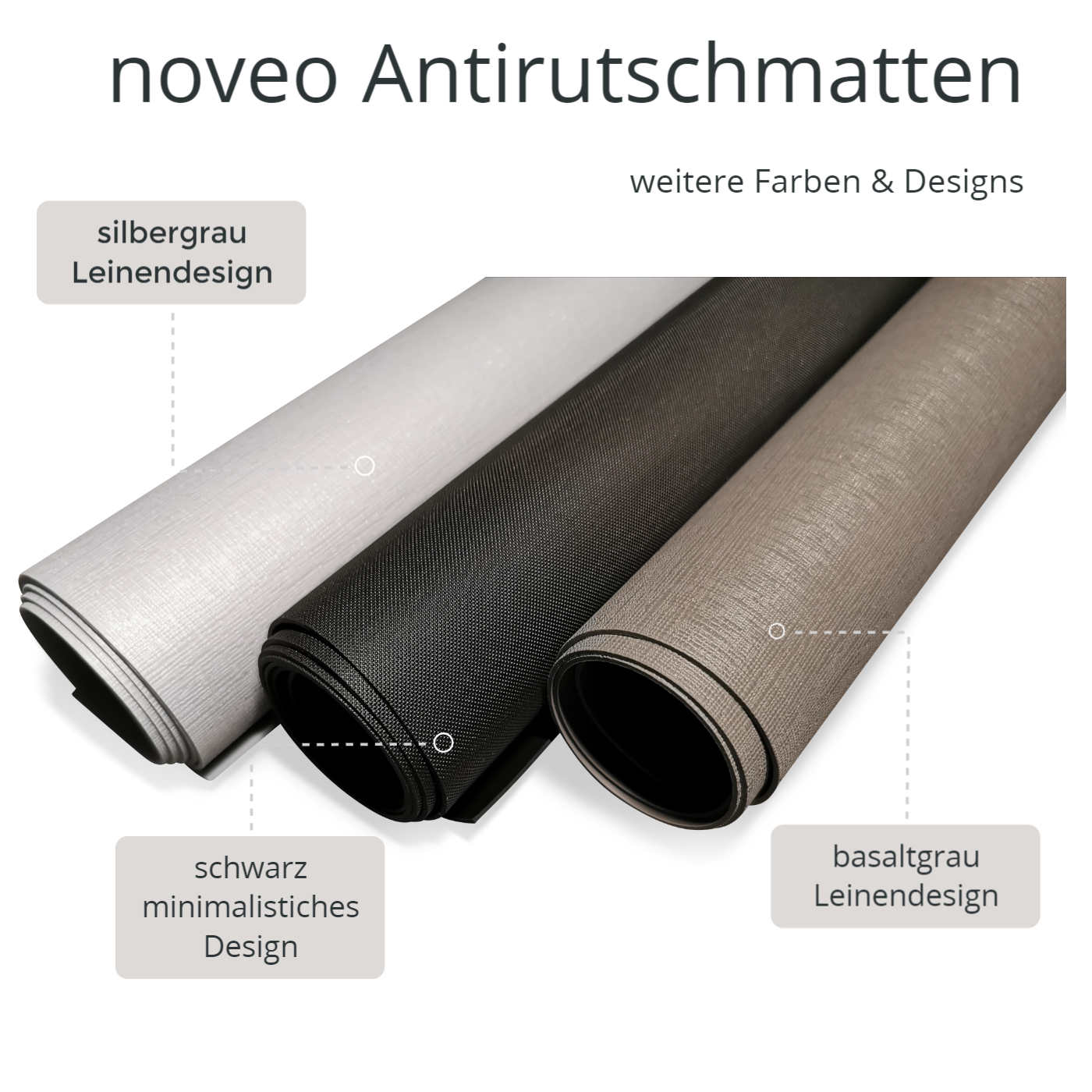 noveo Antirutschmatte zum selber Zuschneiden 150x50cm - schwarz-  lebensmittelunbedenklich Made in Germany - Noveo - Designelemente für  Küche und Bad
